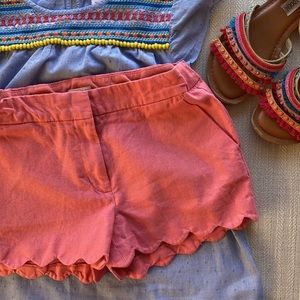 CREWCUTS Pink Scalloped Hem Shorts with Pockets